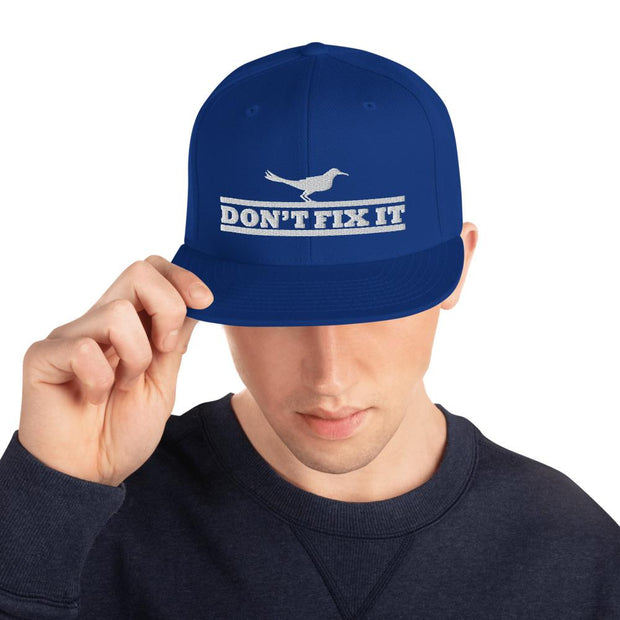 JOAN SEED Royal Blue Don't Fix It Embroidered Snapback Cap