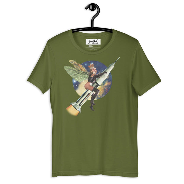 JOAN SEED Graphic T-shirts Olive / S Rocket Fairy Unisex Essential Fit Crew Neck T-Shirt