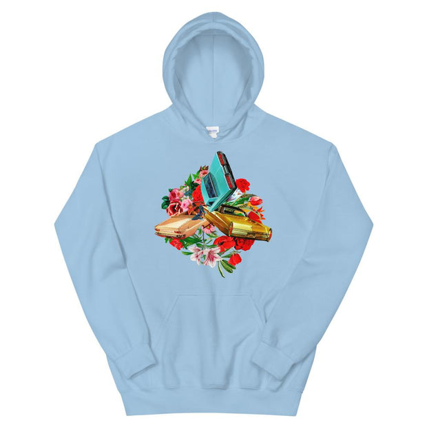 JOAN SEED Outerwear Light Blue / S Flower Collision Unisex Midweight Hoodie