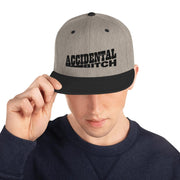 JOAN SEED Heather/Black Accidental Bitch Embroidered Snapback Cap