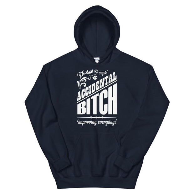 JOAN SEED Art Fashion Navy / S Accidental Bitch Unisex Midweight Hoodie