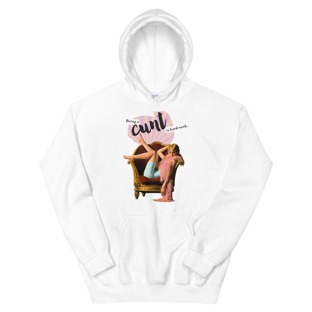 JOAN SEED Art Fashion White / S Being a Cunt Unisex Midweight Hoodie