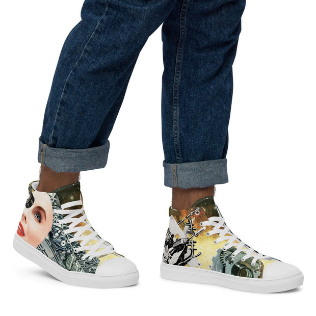 JOAN SEED Automaton Unisex High Top Canvas Sneakers