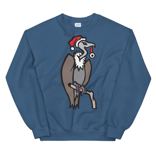 JOAN SEED Indigo Blue / S Christmas Vulture Unisex Midweight Sweatshirt