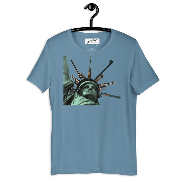 JOAN SEED Graphic T-shirts Steel Blue / S 2nd Amendment Fascinator Unisex Essential Fit Crew Neck T-Shirt