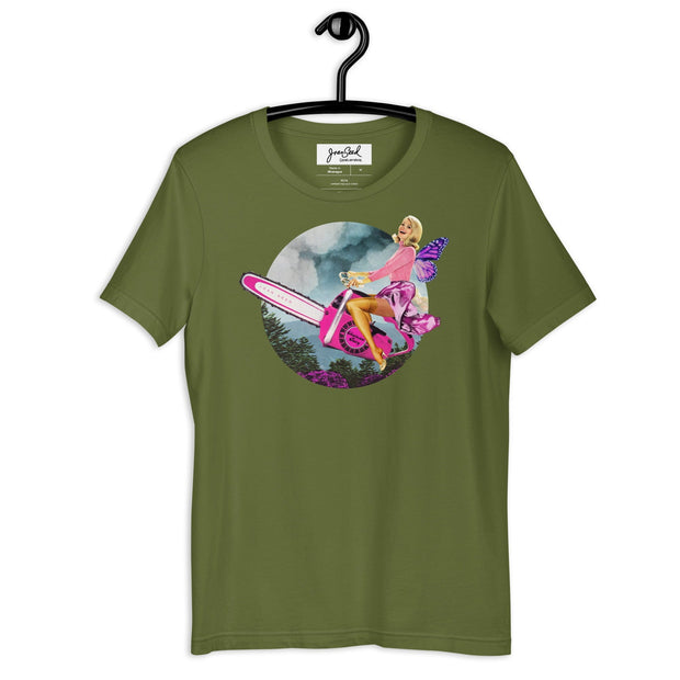 JOAN SEED Graphic T-shirts Olive / S Chainsaw Fairy Unisex Essential Fit Crew Neck T-Shirt