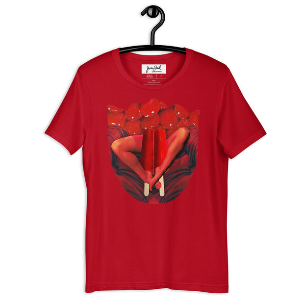 JOAN SEED Graphic T-shirts Red / S Cherry Surprise Unisex Essential Fit Crew Neck T-Shirt