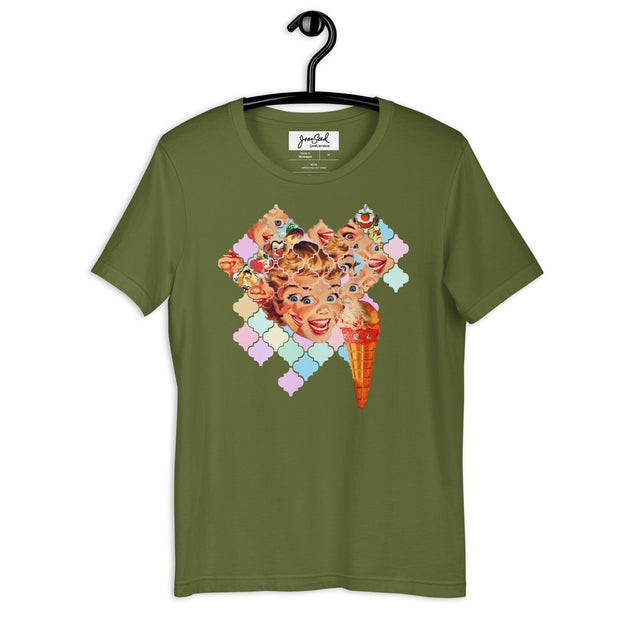 JOAN SEED Graphic T-shirts Olive / S Clowns of Temptation (Girl) Unisex Essential Fit Crew Neck T-Shirt
