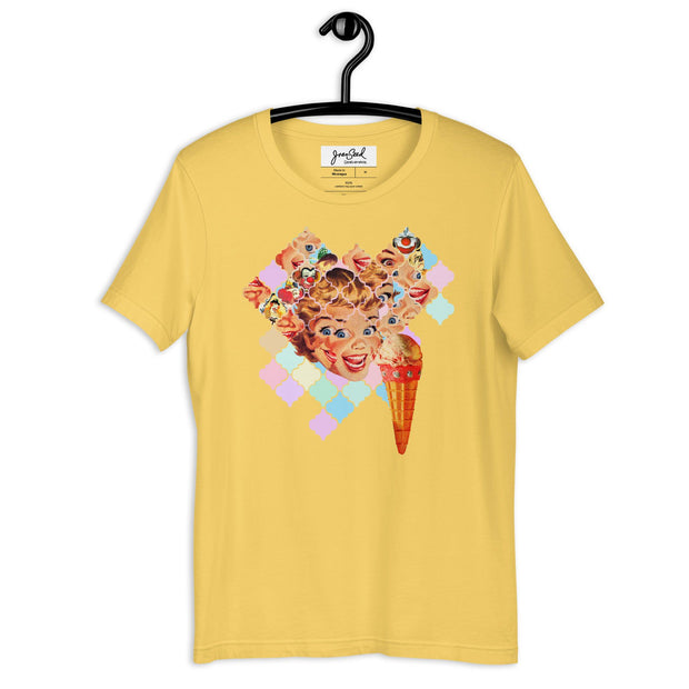 JOAN SEED Graphic T-shirts Yellow / S Clowns of Temptation (Girl) Unisex Essential Fit Crew Neck T-Shirt