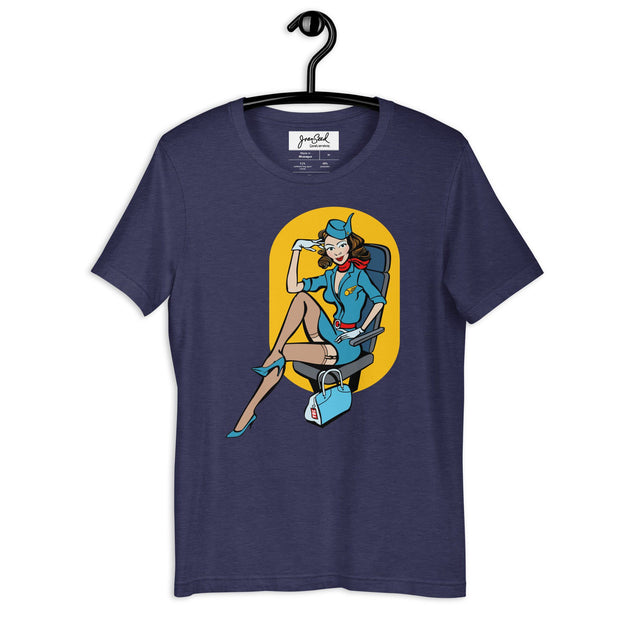 JOAN SEED Graphic T-shirts Heather Midnight Navy / S Cockpit Girl Unisex Essential Fit Crew Neck T-Shirt