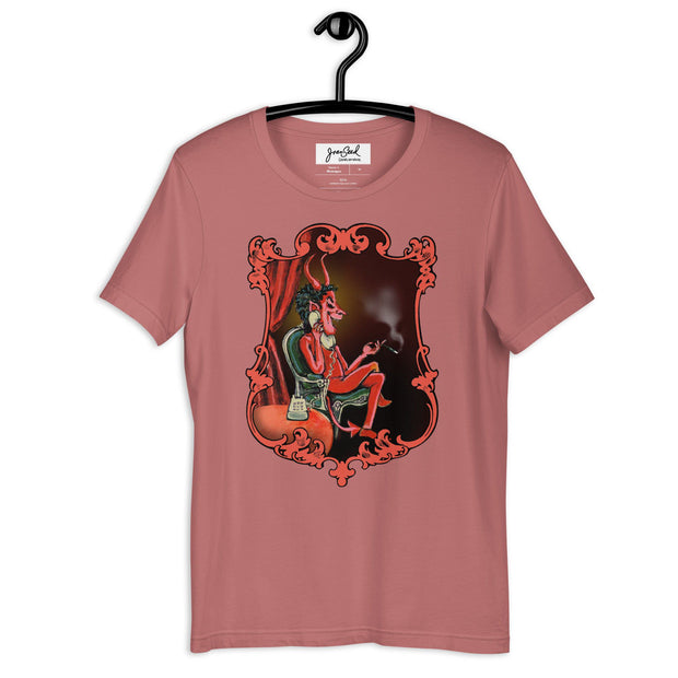 JOAN SEED Graphic T-shirts Mauve / S Devil Unisex Essential Fit Crew Neck T-Shirt