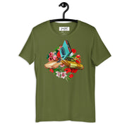 JOAN SEED Graphic T-shirts Olive / S Floral Collision Unisex Essential Fit Crew Neck T-Shirt
