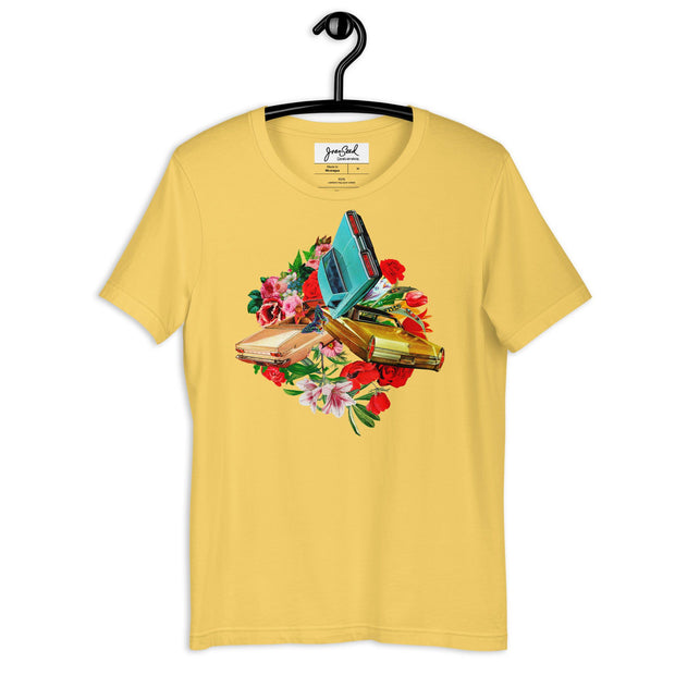 JOAN SEED Graphic T-shirts Yellow / S Floral Collision Unisex Essential Fit Crew Neck T-Shirt