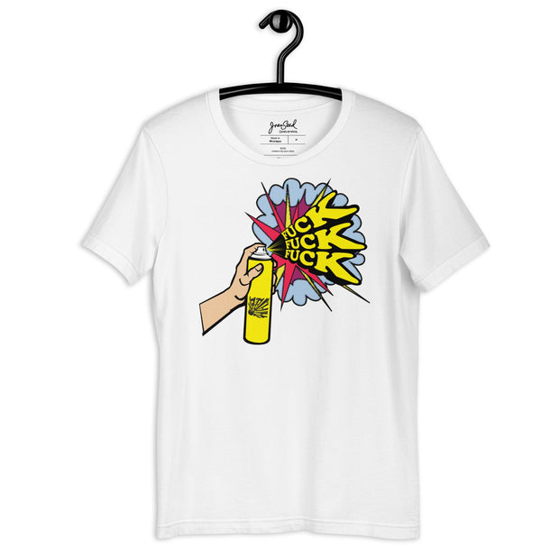 JOAN SEED Graphic T-shirts White / S Fuck Spray Unisex Essential Fit Crew Neck T-Shirt