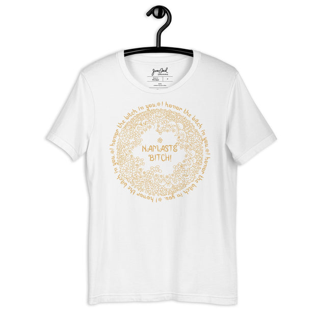 JOAN SEED Graphic T-shirts White / S Namaste Bitch Unisex Essential Fit Crew Neck T-Shirt