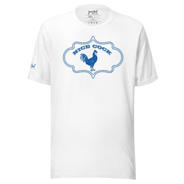 JOAN SEED Graphic T-shirts White / S Nice Cock Unisex Essential Fit Crew Neck T-Shirt