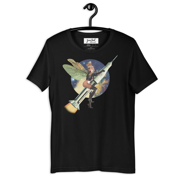 JOAN SEED Graphic T-shirts Black / S Rocket Fairy Unisex Essential Fit Crew Neck T-Shirt