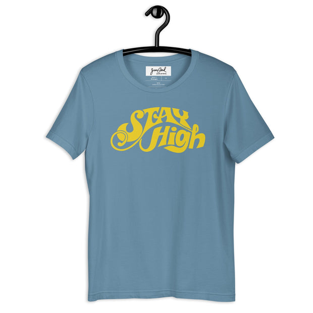 JOAN SEED Graphic T-shirts Steel Blue / S Stay High Unisex Essential Fit Crew Neck T-Shirt