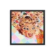 JOAN SEED Illustrations and Posters Framed 18x18" (Girl Edition) Clowns of Temptation Poster