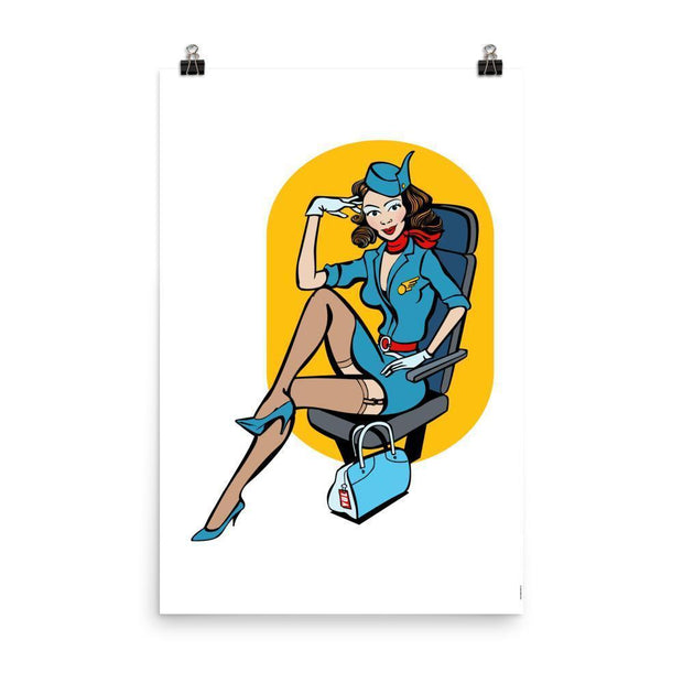 JOAN SEED Illustrations and Posters Poster 24×36" Cockpit Girl Poster (Canvas available)