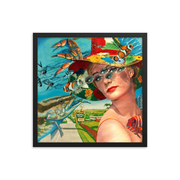 JOAN SEED Illustrations and Posters Framed 18x18" Roadtrip Fascinator Poster