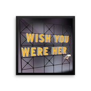 JOAN SEED Illustrations and Posters Framed 18x18" Wish You Were Her(e) Poster