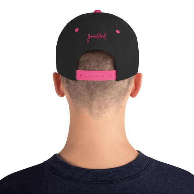 JOAN SEED Let's Be Superficial Embroidered Snapback Cap