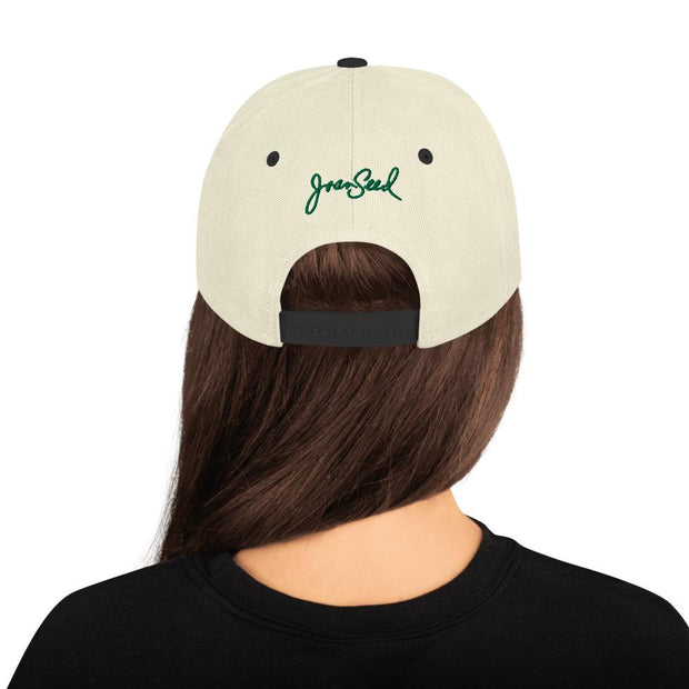JOAN SEED Let's Be Superficial Embroidered Snapback Cap