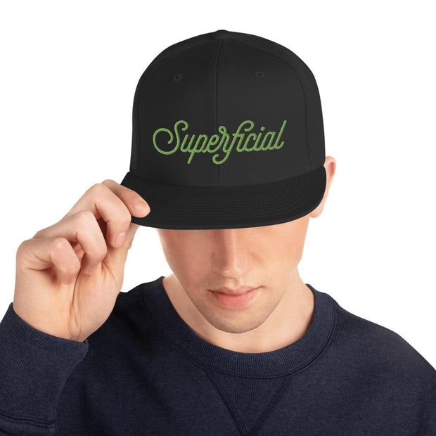 JOAN SEED Black Let's Be Superficial Embroidered Snapback Cap