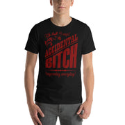 JOAN SEED Men’s fashion Black / S Accidental Bitch Men's Essential Fit Crew Neck T-Shirt
