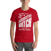 JOAN SEED Men’s fashion Red / S Accidental Bitch Men's Essential Fit Crew Neck T-Shirt