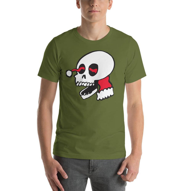 JOAN SEED Men’s fashion Olive / S Santa Skull Men's Essential Fit Crew Neck T-Shirt