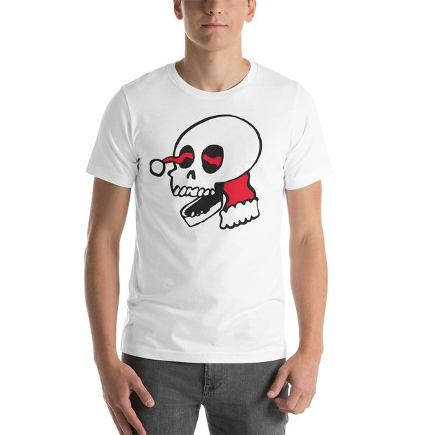 JOAN SEED Men’s fashion White / S Santa Skull Men's Essential Fit Crew Neck T-Shirt
