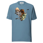 JOAN SEED Steel Blue / S Multiple Mask Machine Unisex Essential Fit Crew Neck T-Shirt