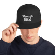 JOAN SEED Black Namaste Bitch Embroidered Snapback Cap