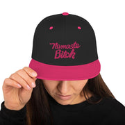 JOAN SEED Black/ Neon Pink Namaste Bitch Embroidered Snapback Cap