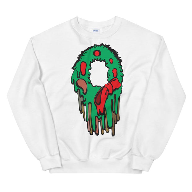 JOAN SEED Outerwear White / S Christmas Wreath Meltdown Unisex Midweight Sweatshirt