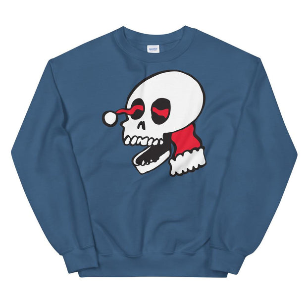 JOAN SEED outerwear Indigo Blue / S Santa Skull Unisex Midweight Sweatshirt