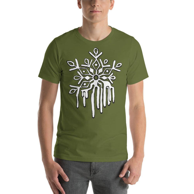 JOAN SEED Shirts & Tops Olive / S Snowflake Meltdown Men's Essential Fit Crew Neck T-Shirt