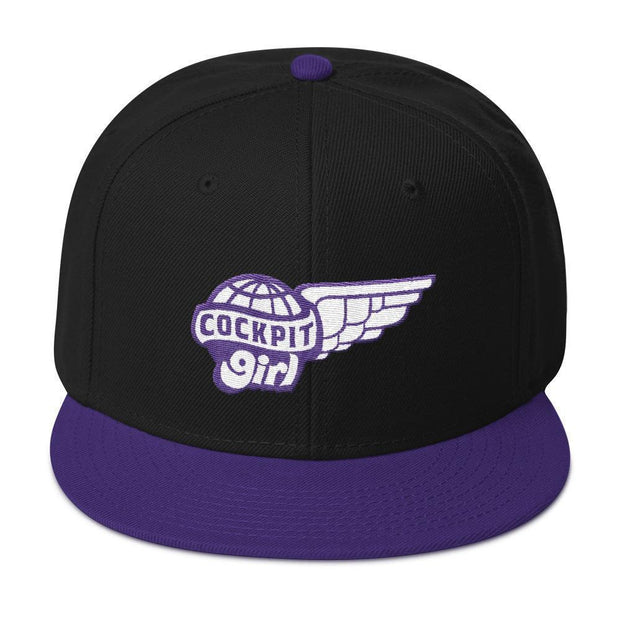 JOAN SEED Sports Products Purple / Black / Black Cockpit Girl Embroidered Snapback Cap