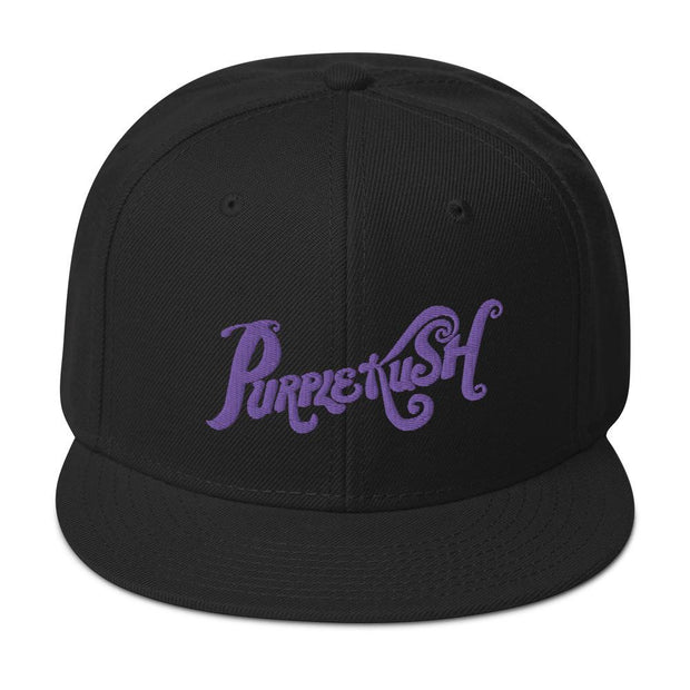 JOAN SEED Sports Products Black Purple Kush Embroidered Snapback Cap