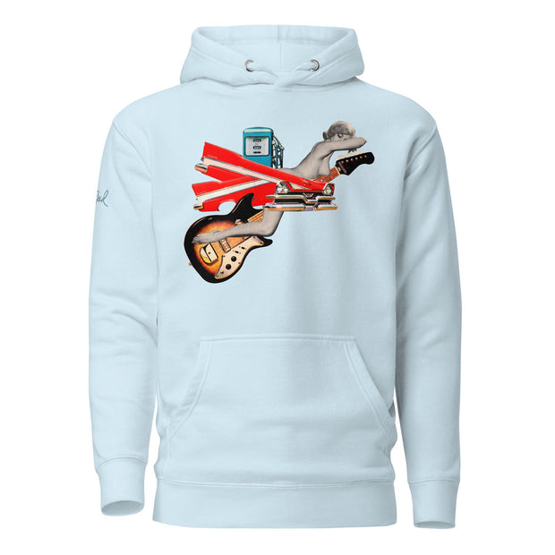 JOAN SEED Sky Blue / S Time Slip Over Albuquerque Unisex Midweight Hoodie