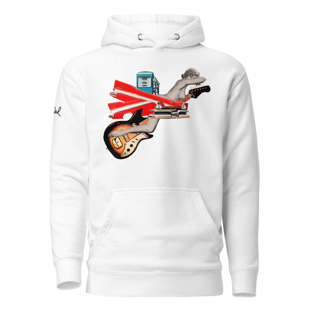 JOAN SEED White / S Time Slip Over Albuquerque Unisex Midweight Hoodie
