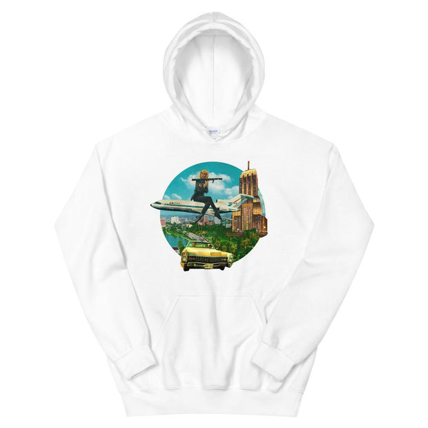 JOAN SEED Unisex Art Fashion White / S American Vacation Unisex Midweight Hoodie