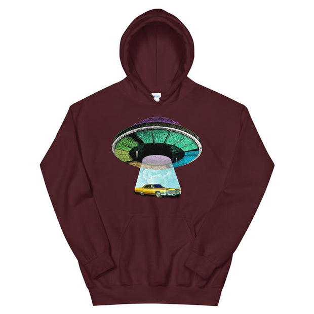 JOAN SEED Unisex Art Fashion Maroon / S Cadillac Abduction Unisex Midweight Hoodie